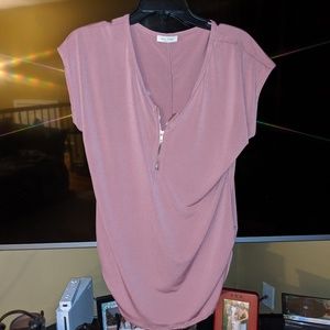 Blush maternity half zip tunic NEW